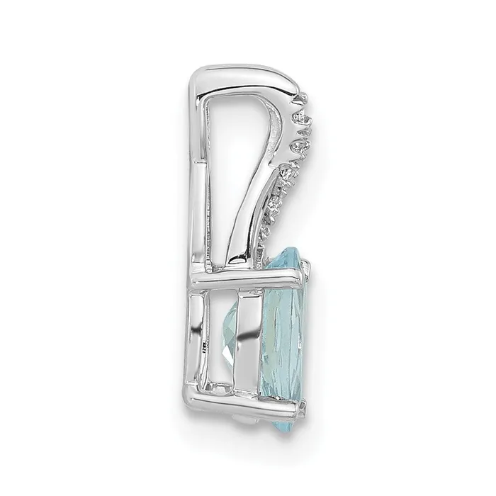 Sterling Silver Aqua CZ Fashion Pendant Goldia Necklaces