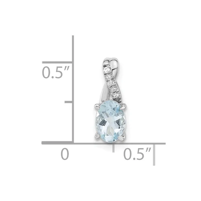 Sterling Silver Aqua CZ Fashion Pendant Goldia Necklaces