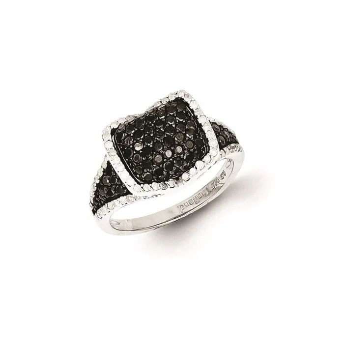 Sterling Silver Black u0026 White Diamond Ring Goldia Rings