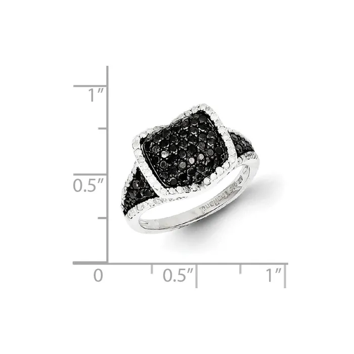 Sterling Silver Black u0026 White Diamond Ring Goldia Rings