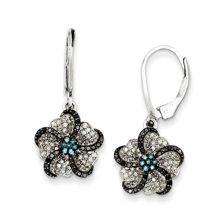 Sterling Silver Flower White Goldia Rings