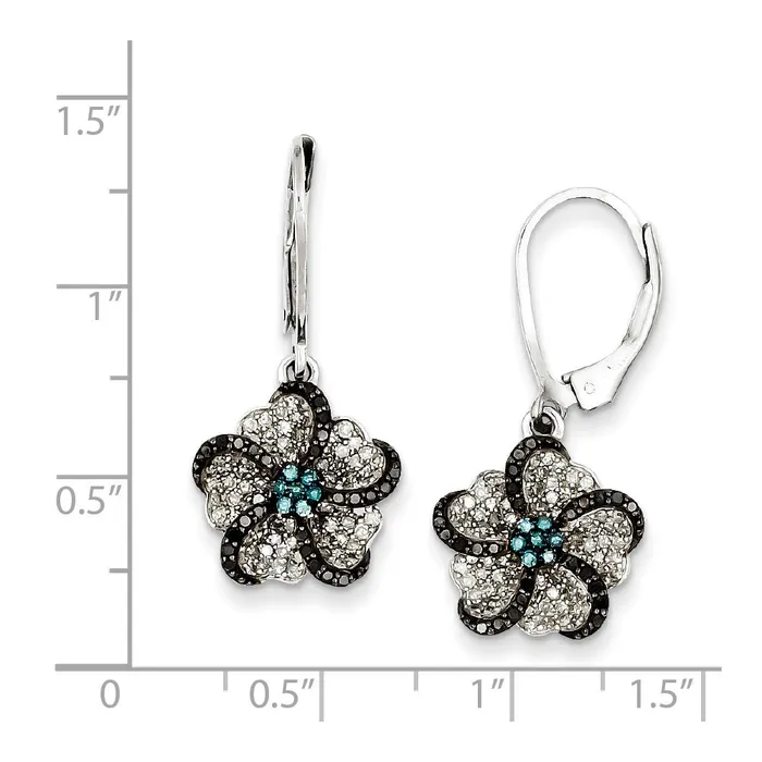 Sterling Silver Flower White Goldia Rings