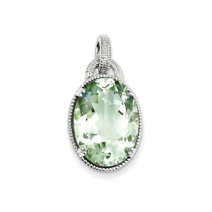 Sterling Silver Green Quartz Pendant Goldia Necklaces