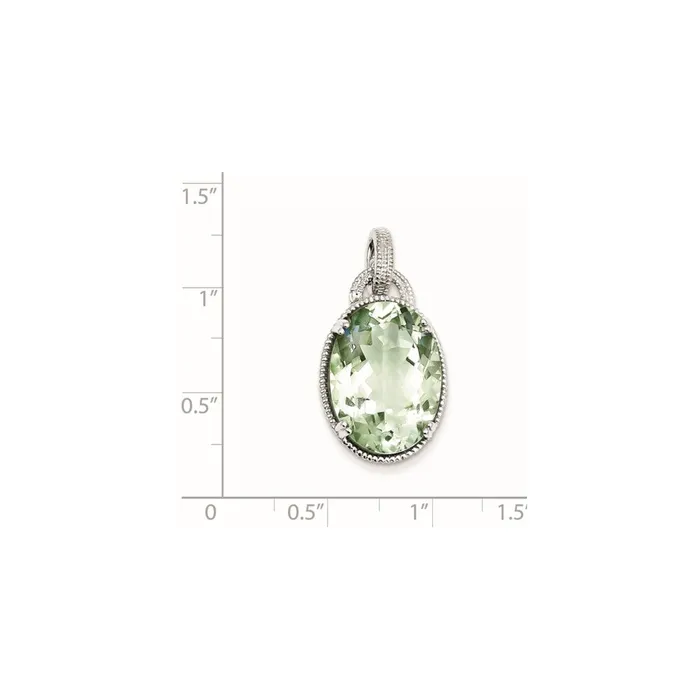 Sterling Silver Green Quartz Pendant Goldia Necklaces