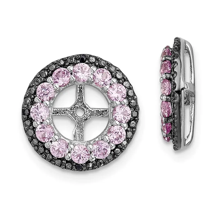 Sterling Silver Rhodium Crted Pink Sapphire u0026 Black Sapphire Earring Jacket Goldia Earrings Sterling Silver Rhodium Crted Pink Sapphire u0026 Black Sapphire Earring Jacket Goldia Earrings