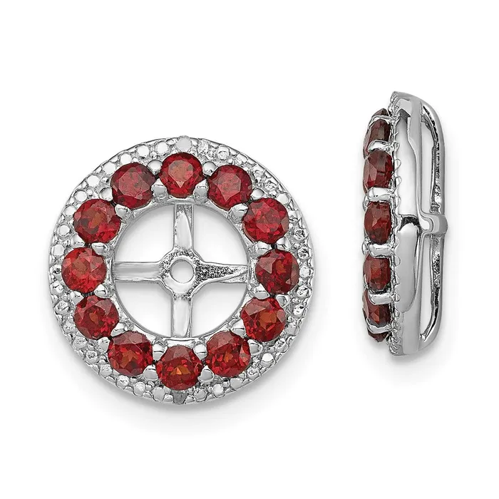 Sterling Silver Rhodium Diamond u0026 Garnet Earring Jacket Goldia Earrings Sterling Silver Rhodium Diamond u0026 Garnet Earring Jacket Goldia Earrings