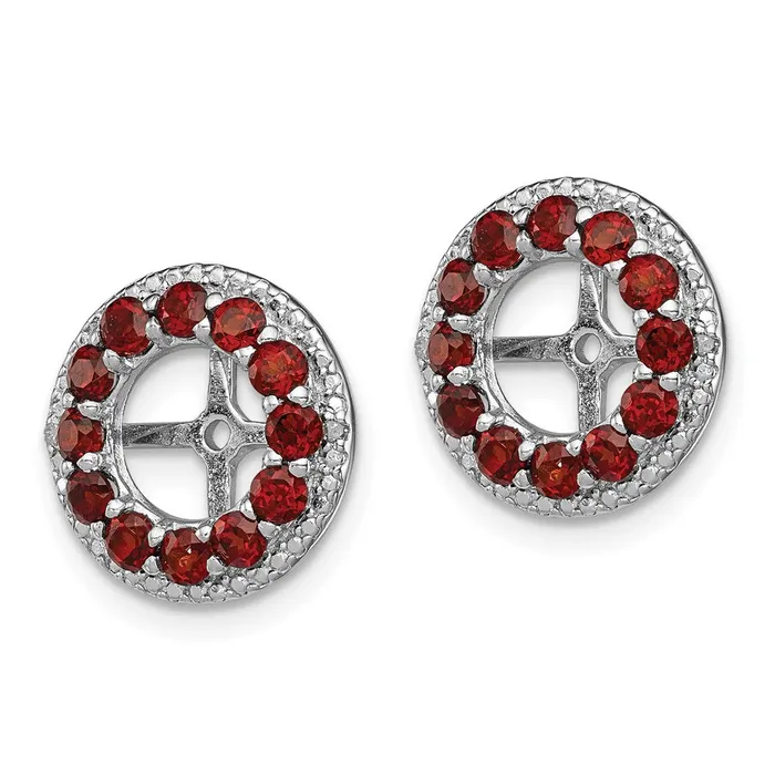 Sterling Silver Rhodium Diamond u0026 Garnet Earring Jacket Goldia Earrings