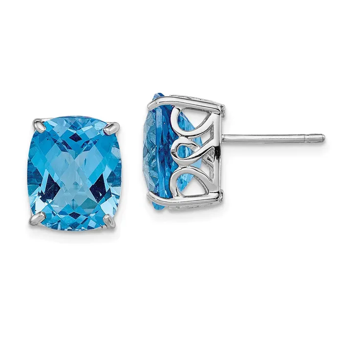 Sterling Silver Rhodiumplated Blue Topaz Earrings Goldia Earrings