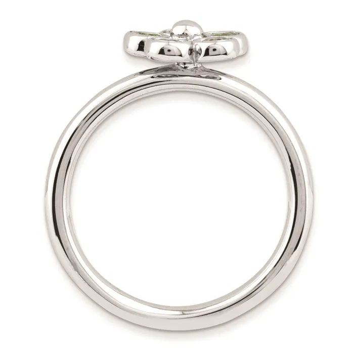 Sterling Silver Stackable Expressions Peridot Flower Ring Goldia Rings
