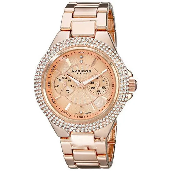 Watches JMS always Original Akribos XXIV Rose Gold Dial Multifunction Quartz Ladies Watch AK789RG Watches JMS always Original Akribos XXIV Rose Gold Dial Multifunction Quartz Ladies Watch AK789RG