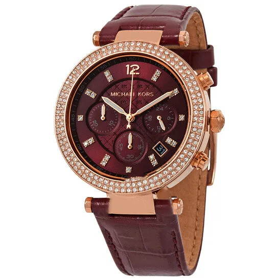Watches JMS always Original Michael Kors Parker Chronograph Quartz Crystal Red Dial Ladies Watch MK6986 Watches JMS always Original Michael Kors Parker Chronograph Quartz Crystal Red Dial Ladies Watch MK6986
