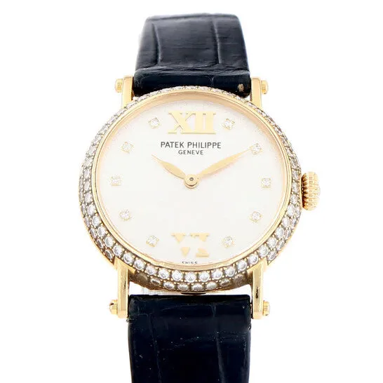 Watches JMS always Original Preowned Patek Philippe Calatrava Hand Wind Diamond Silver Dial Ladies Watch 4861J Watches JMS always Original Preowned Patek Philippe Calatrava Hand Wind Diamond Silver Dial Ladies Watch 4861J