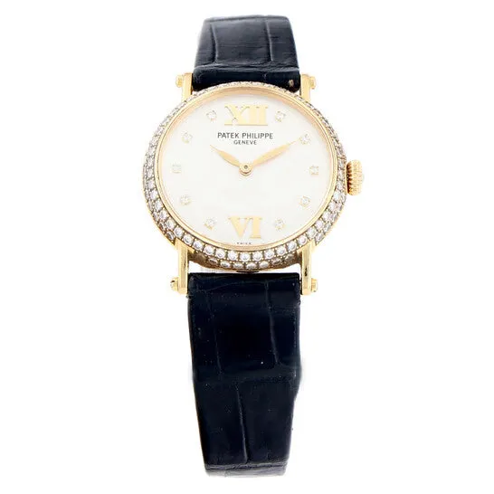 Watches JMS always Original Preowned Patek Philippe Calatrava Hand Wind Diamond Silver Dial Ladies Watch 4861J Watches JMS always Original Preowned Patek Philippe Calatrava Hand Wind Diamond Silver Dial Ladies Watch 4861J