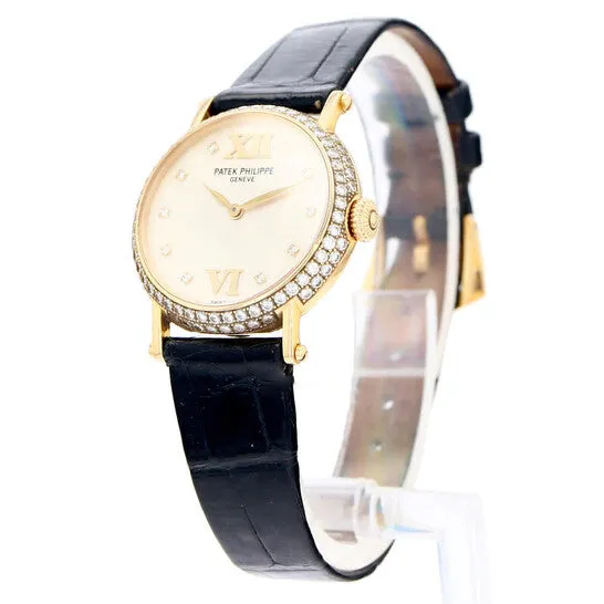 Watches JMS always Original Preowned Patek Philippe Calatrava Hand Wind Diamond Silver Dial Ladies Watch 4861J Watches JMS always Original Preowned Patek Philippe Calatrava Hand Wind Diamond Silver Dial Ladies Watch 4861J