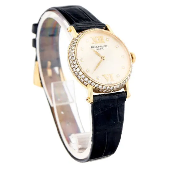 Watches JMS always Original Preowned Patek Philippe Calatrava Hand Wind Diamond Silver Dial Ladies Watch 4861J Watches JMS always Original Preowned Patek Philippe Calatrava Hand Wind Diamond Silver Dial Ladies Watch 4861J