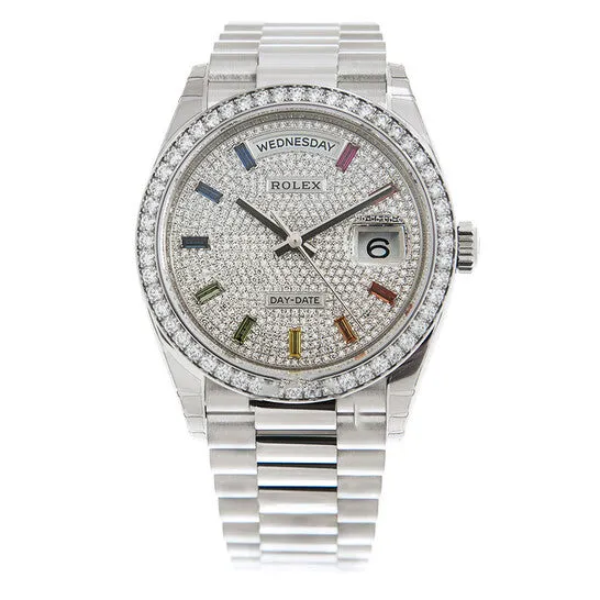 Watches JMS always Original Rolex DayDate 36 Diamond Pave Dial 18kt White Gold President Watch 128349DSP Watches JMS always Original Rolex DayDate 36 Diamond Pave Dial 18kt White Gold President Watch 128349DSP