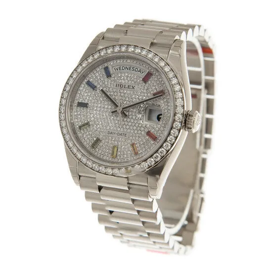 Watches JMS always Original Rolex DayDate 36 Diamond Pave Dial 18kt White Gold President Watch 128349DSP Watches JMS always Original Rolex DayDate 36 Diamond Pave Dial 18kt White Gold President Watch 128349DSP