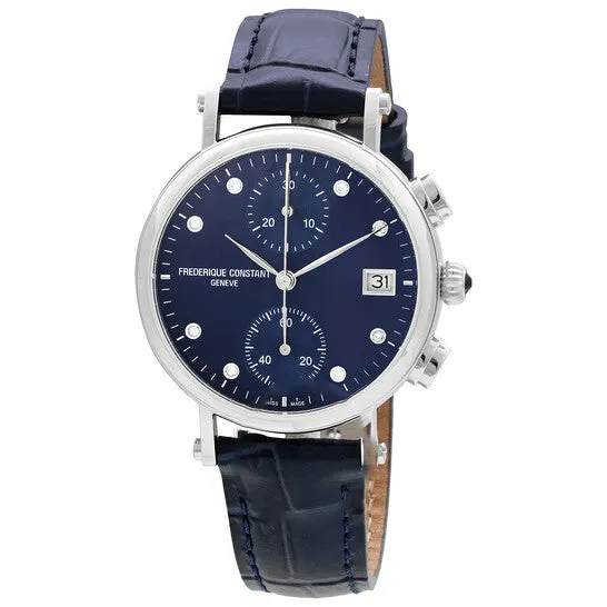 Watches Original Frederique Constant Classics Chronograph Quartz Diamond Blue Dial Ladies Watch FC291MPND2R6 JMS always Watches Original Frederique Constant Classics Chronograph Quartz Diamond Blue Dial Ladies Watch FC291MPND2R6 JMS always