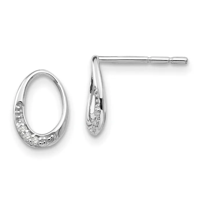 White Ice Sterling Silver Rhodiumplated Open Oval Diamond Post Earrings Goldia Earrings White Ice Sterling Silver Rhodiumplated Open Oval Diamond Post Earrings Goldia Earrings